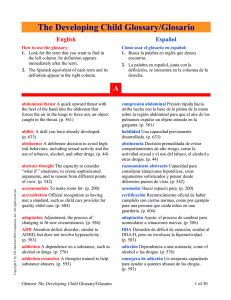 The Developing Child Glossary/Glosario English Español
