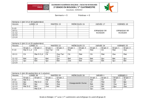 PRIMER CUATRIMESTRE curso 2013/14 primer curso Grado Biología