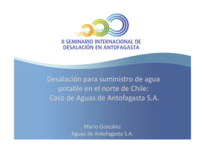 Desalación para suministro de agua potable en el norte de Chile