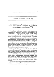 Diez años de reforma de la política agraria comunitaria (**)