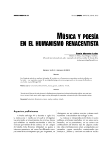 Música y poesía en el huManisMo renacentista