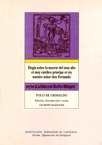 0. Estudio, edición y notas - Institución Fernando el Católico
