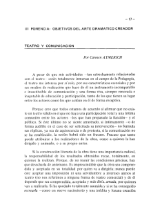 pdf III Ponencia. Objetivos del arte dramático creador. Teatro y