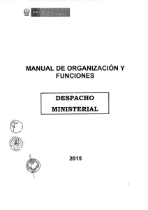 Manuales de Organización y Funciones del Despacho Ministerial y