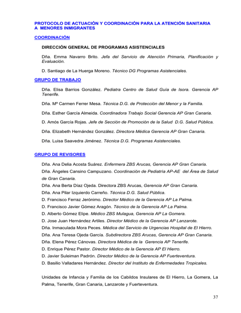 PROTOCOLO DE ACTUACIÓN Y COORDINACIÓN PARA LA