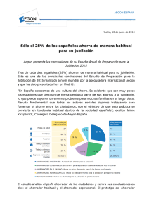 Sólo el 28% de los españoles ahorra de manera habitual para su