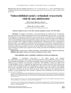 Vulnerabilidad social y orfandad: trayectoria vital de una adolescente*