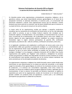 Sistemas Participativos de Garantía SPG en Bogotá: Archived at http