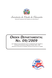 Orden Departamental No. 09/2009