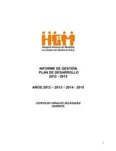 Plan de Desarrollo 2012 - Hospital General de Medellín