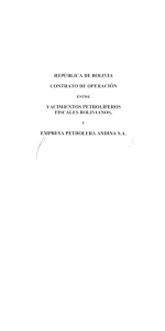 Page 1 REPÚBLICA DE BOLIVIA CONTRATO DE OPERACIÓN
