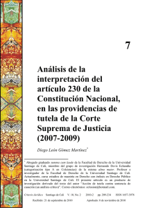 7 Análisis de la interpretación del artículo 230 de la Constitución