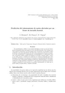 Predicción del calentamiento de suelos afectados por un frente de