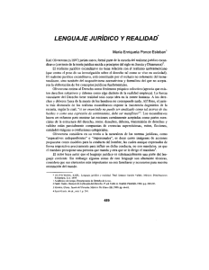 "Lenguaje jurídico y realidad".