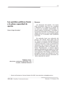 Los partidos políticos frente a la plena capacidad de opción