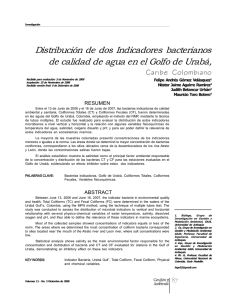 Distribución de dos Indicadores bacterianos de calidad de agua en