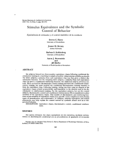 Stimulus Equivalence and the Symbolic Control of Behavior