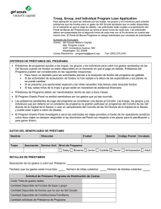 Troop, Group, and Individual Program Loan Application