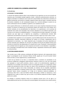 ¿AIRES DE CAMBIO EN LA MINERIA ARGENTINA?