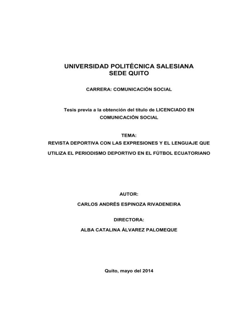 UNIVERSIDAD POLITÉCNICA SALESIANA SEDE QUITO