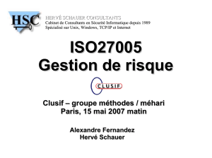 ISO27005 Gestion de risque
