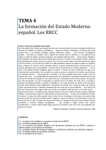 La formación del Estado Moderno español. Los RRCC