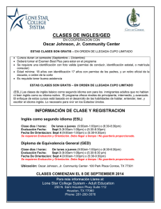 clases de ingles/ged - Montgomery County Memorial Library System