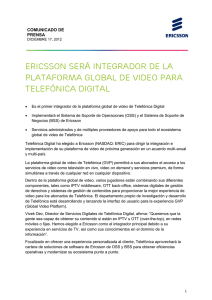 Ericsson será integrador de la plataforma global de video para