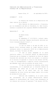 Comisión de Administración y Financiera Consejo de la Magistratura