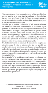 Si su hijo(a) está bajo la tutela de La Sociedad de Protección a la