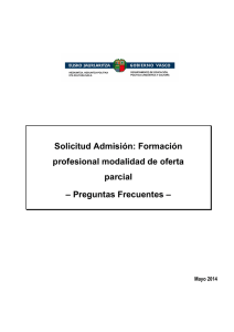 Solicitud Admisión: Formación profesional modalidad de oferta