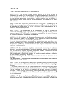 Ley Nº 19.279 Lisiados - Régimen para la adquisición de