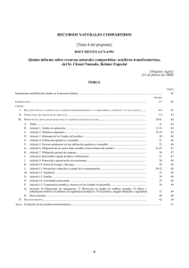 RECURSOS NATURALES COMPARTIDOS: Quinto informe sobre