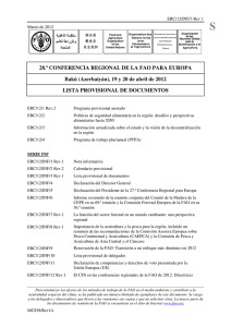 28.ª CONFERENCIA REGIONAL DE LA FAO PARA EUROPA Bakú