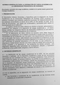 Normas generales para la asignación de carga académica