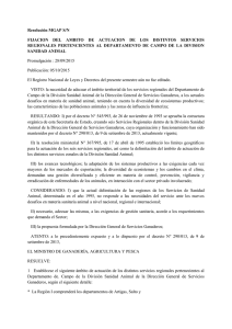 Resolución MGAP S/N FIJACION DEL AMBITO DE ACTUACION DE