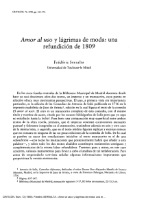 «Amor al uso» y lágrimas de moda: una refundición de 1809