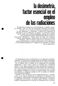 la dosimetría, factor esencial en el empleo de las radiaciones