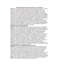 CAPÍTULO III Restricciones Arancelarias y no Arancelarias. Artículo