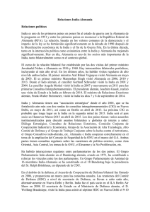 Relaciones India-Alemania Relaciones políticas India es uno de los