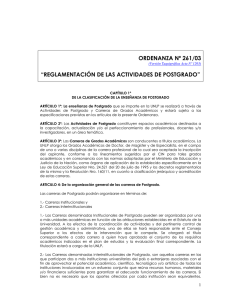 ordenanza nº 261/03 - Universidad Nacional de La Plata