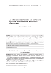 Las principales aportaciones a la teoría de la regulación