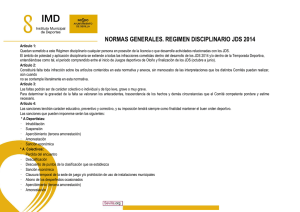 normas generales. regimen disciplinario jds 2014