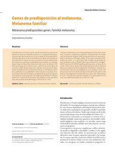 Genes de predisposición al melanoma. Melanoma familiar