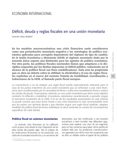 Déficit, deuda y reglas fiscales en una unión monetaria