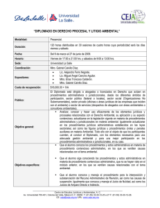 diplomado en derecho procesal y litigio ambiental