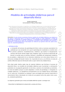 Modelos de actividades didácticas para el desarrollo léxico