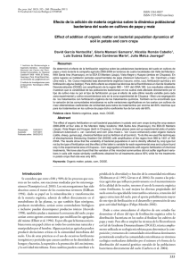 Efecto de la adición de materia orgánica sobre la dinámica