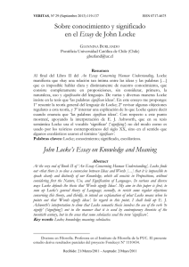 Sobre conocimiento y significado en el Essay de John Locke John