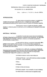 PATOLOGIA UROLOGICA COMO CAUSA DE INVALIDEZ EN LA